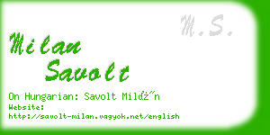 milan savolt business card